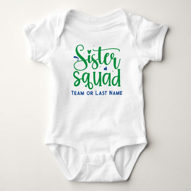 Football Green and Blue Game Day Gear Baby Bodysui Bodysuit (Front)