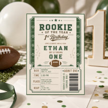 Football Green Rookie 1st Birthday party