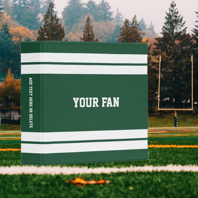 Football Green & White Personalized Binder (Creator Uploaded)