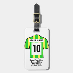 Football - Green & Yellow Shirts Football Fan Luggage Tag