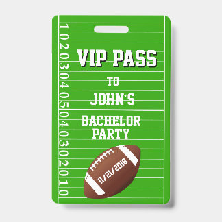 Football Grid Bachelor Party VIP Badge
