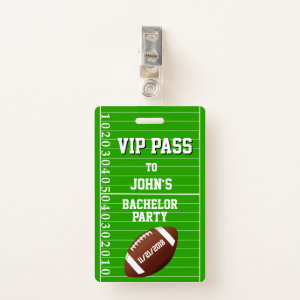 Football Grid Bachelor Party VIP Badge