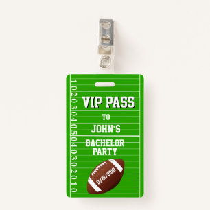 Football Grid Bachelor Party VIP Badge