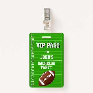 Football Grid Bachelor Party VIP Badge