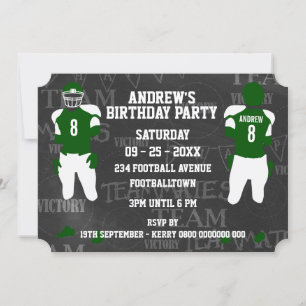 Football Grid Iron Birthday Party Invitation