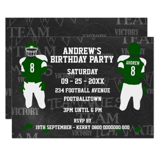 Football Grid Iron Birthday Party Invitation
