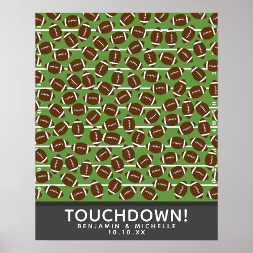 Football Guest Book Poster _ 100 Spaces