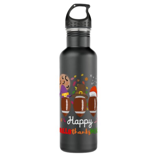 Football Halloween Thanksgiving Christmas HalloTha Stainless Steel Water Bottle