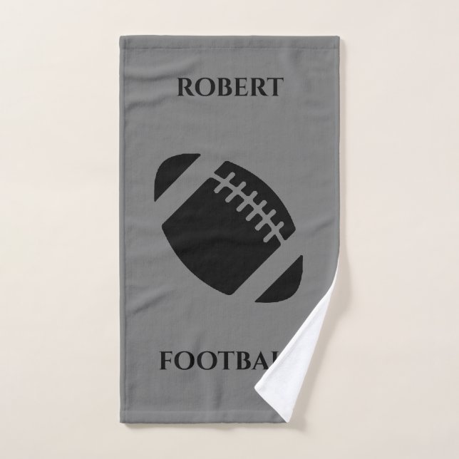 Football hand towel, personalized name. hand towel  (Hand Towel)
