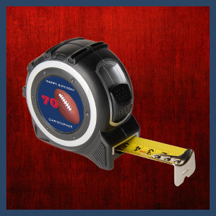 Football Happy Birthday Any Age, Name, Gift Tool Tape Measure