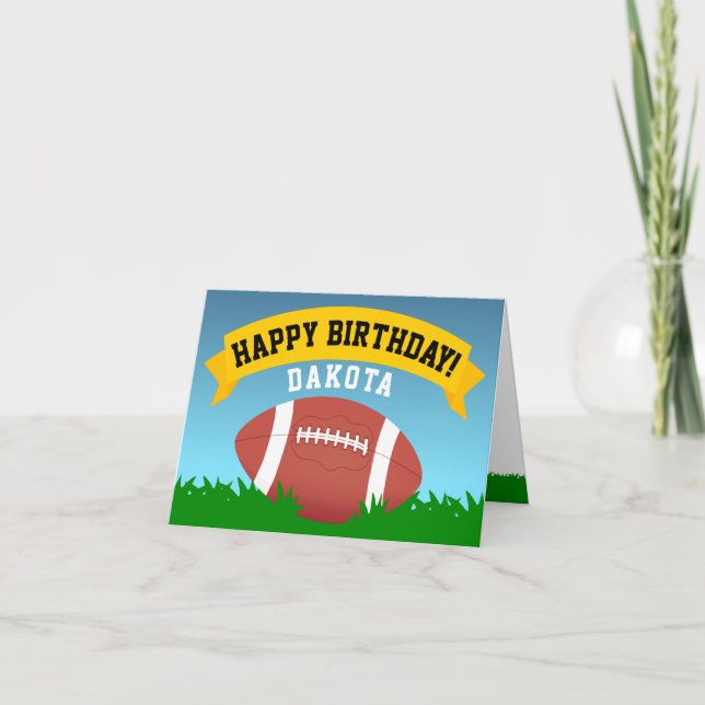 Football Happy Birthday Card (Front)