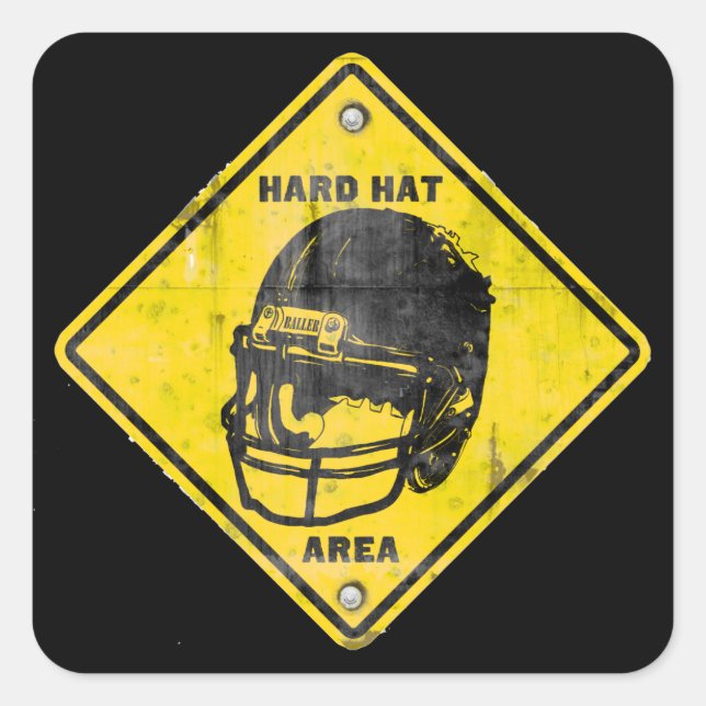 Football: Hard Hat Area Square Sticker (Front)
