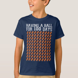 football having a ball for 100 days of school T-Shirt