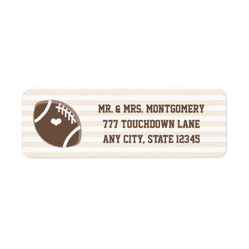 Football Heart Label by OccasionInvitations at Zazzle
