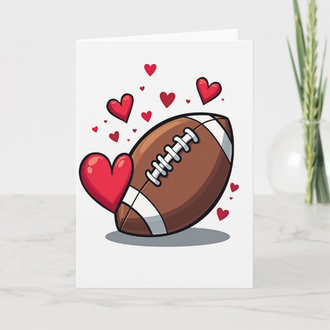 Football Heart Love Card (Front)