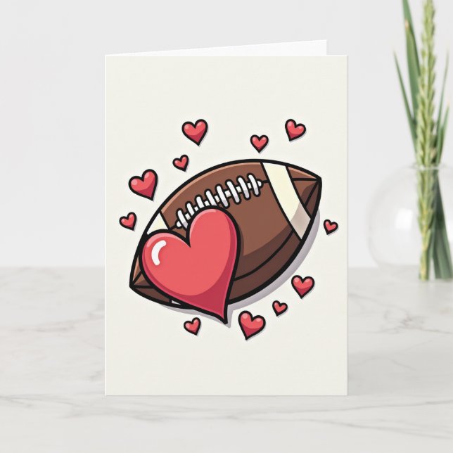 Football Heart Love Great Card (Front)