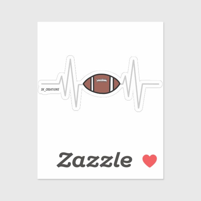 Football Heartbeat Sticker (Sheet)