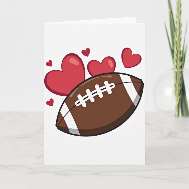 Football Hearts Delightful Card (Front)