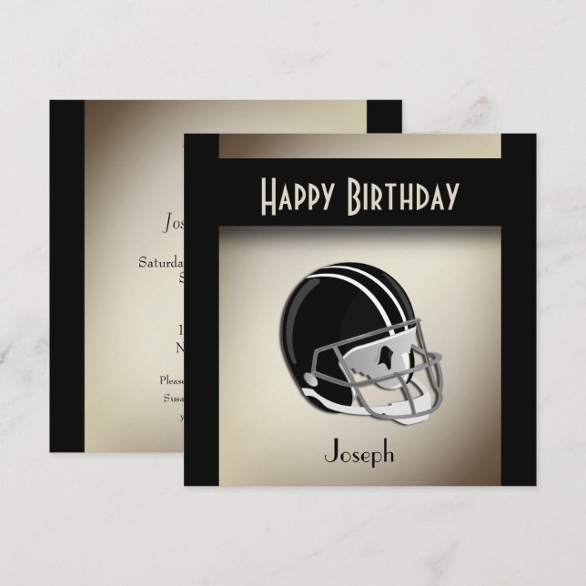 Football Helmet Birthday Party Invitation (Front/Back)