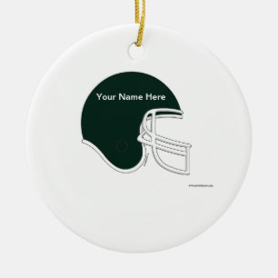 Football Helmet - Black Ceramic Ornament