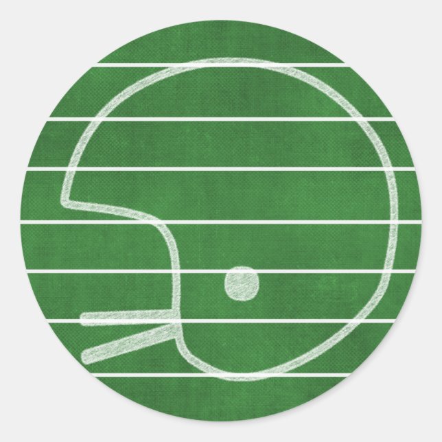 Football helmet classic round sticker (Front)