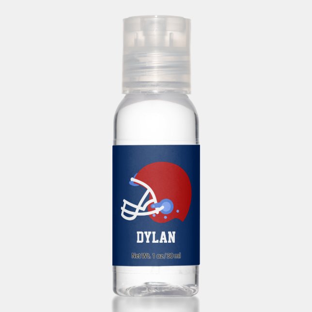 Football Helmet Fun Personalized Kids Hand Sanitizer (Front)