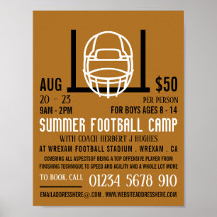 Football Helmet & Goal, Football Camp Advertising Poster