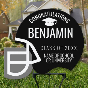 Football Helmet Graduate - black Sign