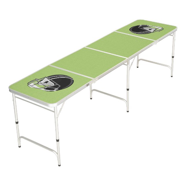 Football Helmet Green Beer Pong Table (Angled)