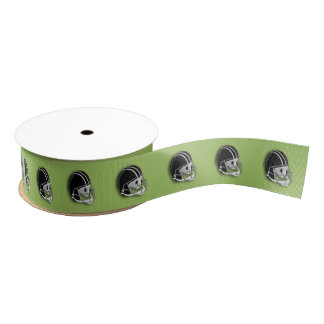 Football Helmet Green Grosgrain Ribbon