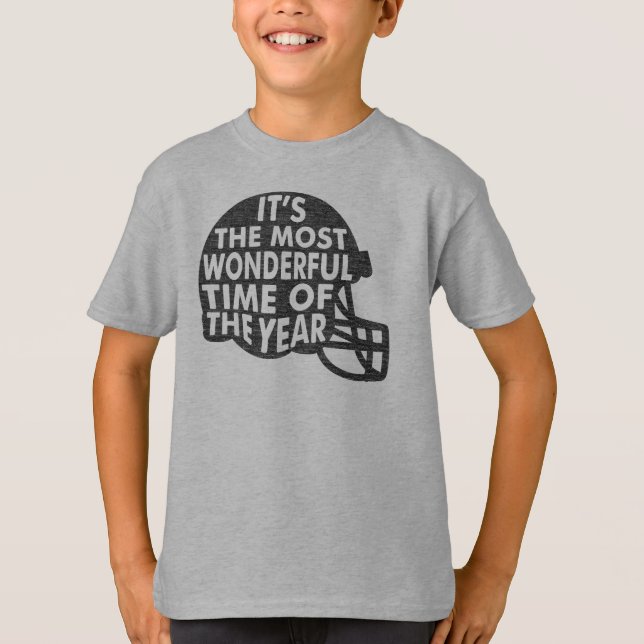 Football Helmet It's The Most Wonderfu Gray T-Shirt (Front)