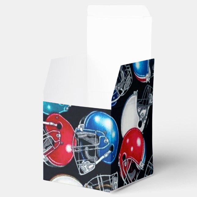 Football Helmet Pattern Cube Favor Box (Opened)