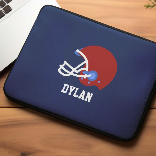 Football Helmet Personalized Boys Laptop Sleeve (Creator Uploaded)