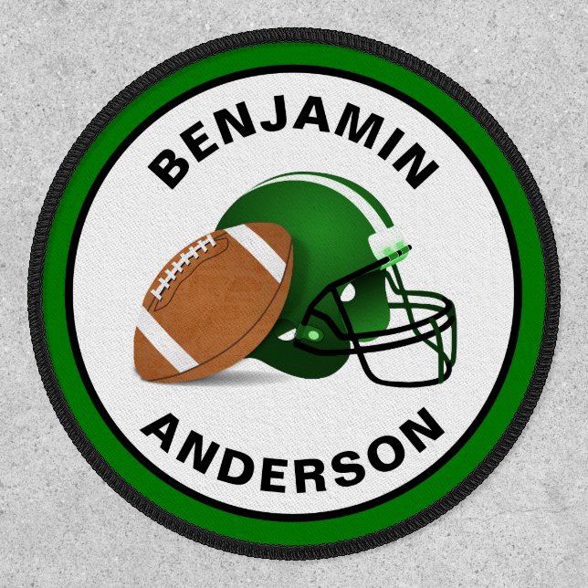 Football Helmet Personalized Name Kids Patch (Front)