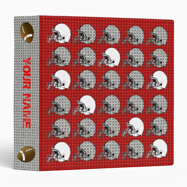 Football Helmet Sport Binder Red 2 (Front/Spine)