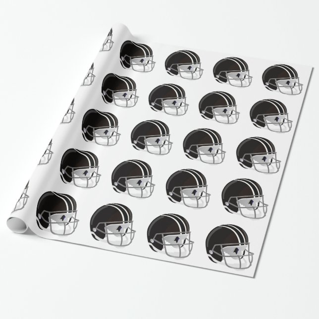 Football Helmet Wrapping Paper (Unrolled)
