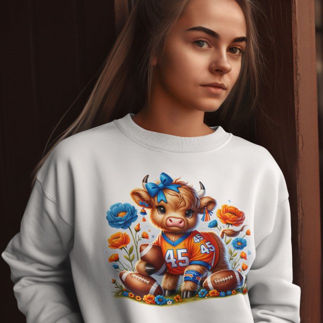 Football Highland Cow Sweatshirt (Creator Uploaded)