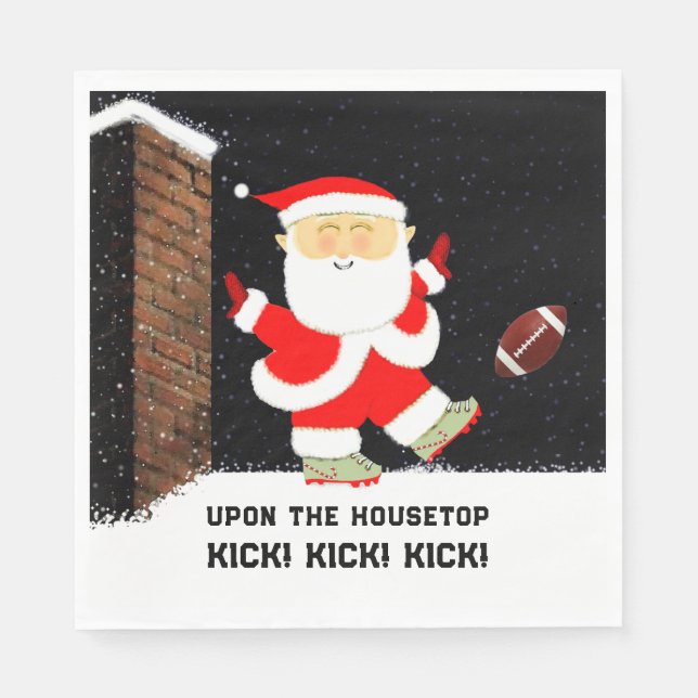 Football Holiday Party Napkins (Front)