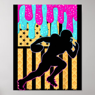 Football Ice Cream Drip Boys Football Player Poster