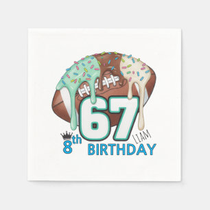 Football Ice Cream Drip Six Seven boy 8th Birthday Napkins