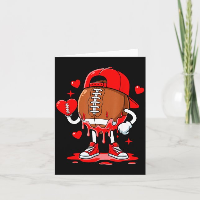 Football Ice Cream Valentine Dripng Game Day Men B Card (Front)