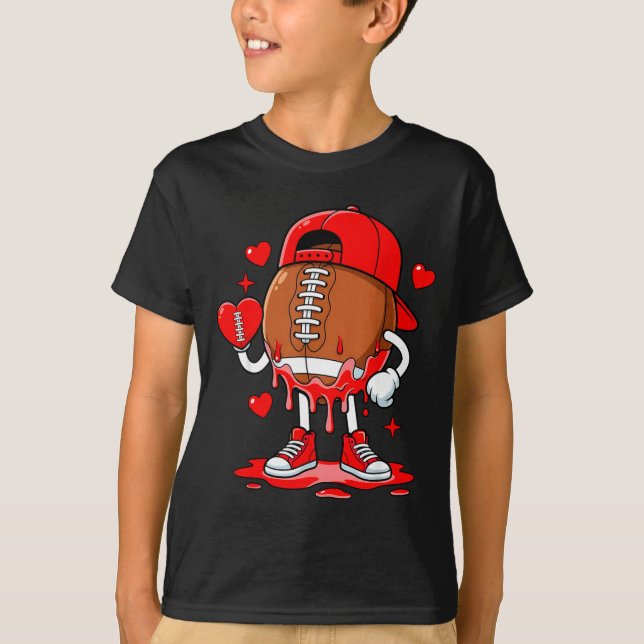 Football Ice Cream Valentine Dripng Game Day Men B T-Shirt (Front)