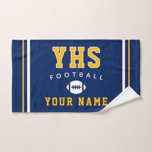 Football Icon, Custom Name & School, Team Gift Hand Towel