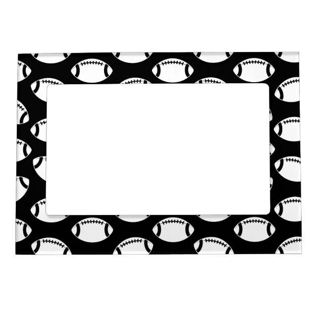 Football Icons Print Pattern Footballs Design Magnetic Frame (Front)