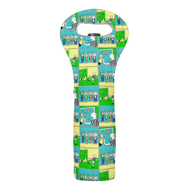 Football Illustration Shows Players and Fans Wine Bag (Front)