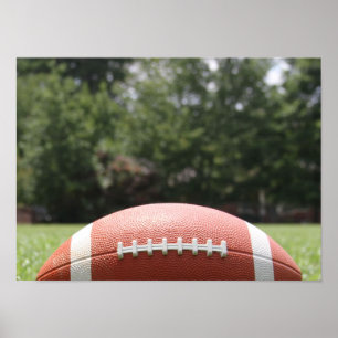 Football in Grass, Closeup Poster