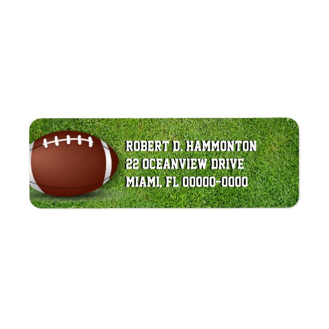 Football in the Grass Label (Front)