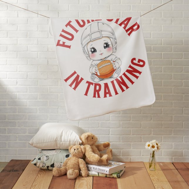 Football Infant Blanket, Football Gift  Baby Blanket (In Situ)