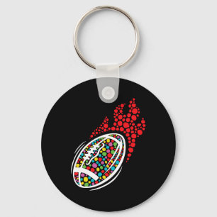 Football International Dot Day Men Boys Ball Sport Keychain