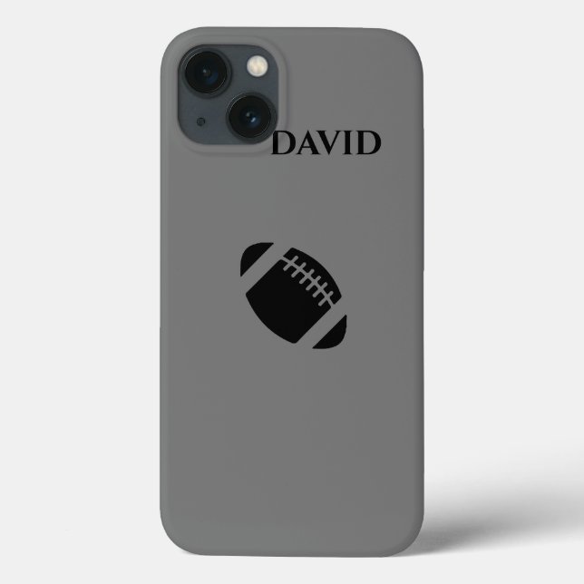 Football iPhone/iPad case with personalized name. (Back)